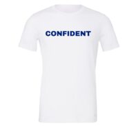 Confident - White-Blue Motivational T-Shirt | EntreVisionU