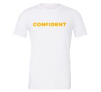 Confident - White-Yellow Motivational T-Shirt | EntreVisionU