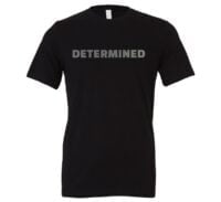 Determined | Black-Silver Motivational T-Shirt | EntreVisionU