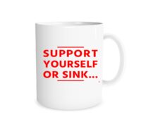 Support Yourself or Sink - White_Red 11 oz Coffee Mug Right_Side | EntreVisionU