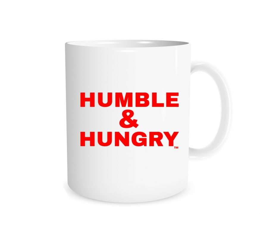 Humble Hungry Motivational Coffee Mug - White Red 11 oz Mug | EntreVisionU
