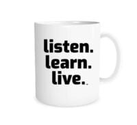 Listen Learn Live - White_Black 11 oz Mug | EntreVisionU