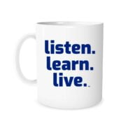 Listen Learn Live - White_Blue 11 oz Mug | EntreVisionU