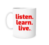 Listen Learn Live - White_Red 11 oz Mug | EntreVisionU