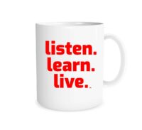 Listen Learn Live - White_Red 11 oz Mug | EntreVisionU