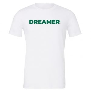 Dreamer - White-Green Motivational T-Shirt | EntreVisionU