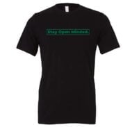 Stay Open Minded - Black_Green Motivational T-Shirt | EntreVisionU