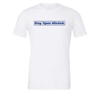 Stay Open Minded - White_Blue Motivational T-Shirt | EntreVisionU