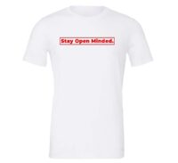 Stay Open Minded - White_Red Motivational T-Shirt | EntreVisionU