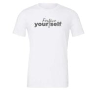 Forgive Yourself - White_Silver Motivational T-Shirt | EntreVisionU